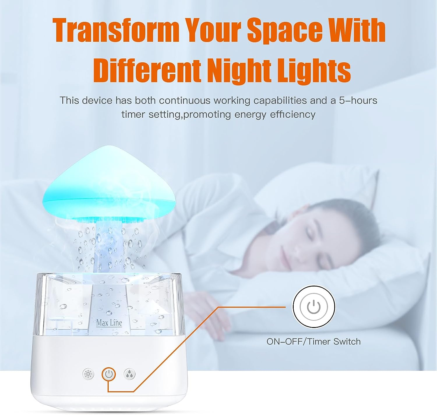 Colorful Cloud And Rain Humidifier, Aroma Diffuser